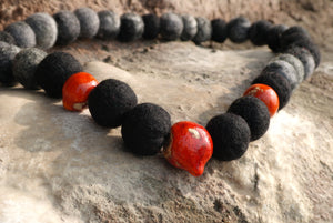 Black and red necklace